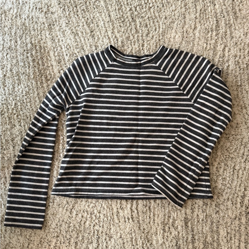 Beyond Yoga Black and White Striped Top